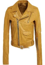 mustard biker jacket