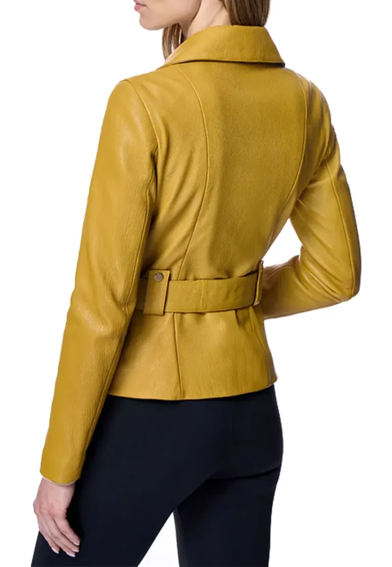 mustard yellow leather jacket