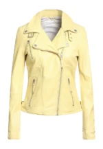 pale yellow leather jacket