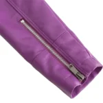 short fitted purple jacket