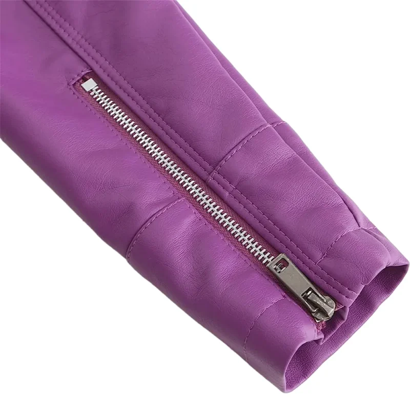 short fitted purple jacket