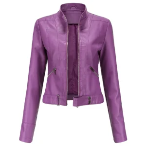 short purple jacket