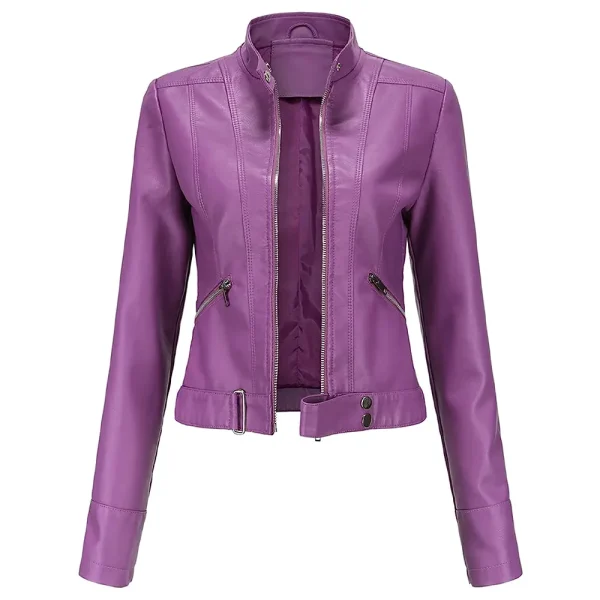 short purple jacket