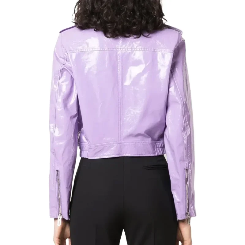 womens short fitted purple-jacket