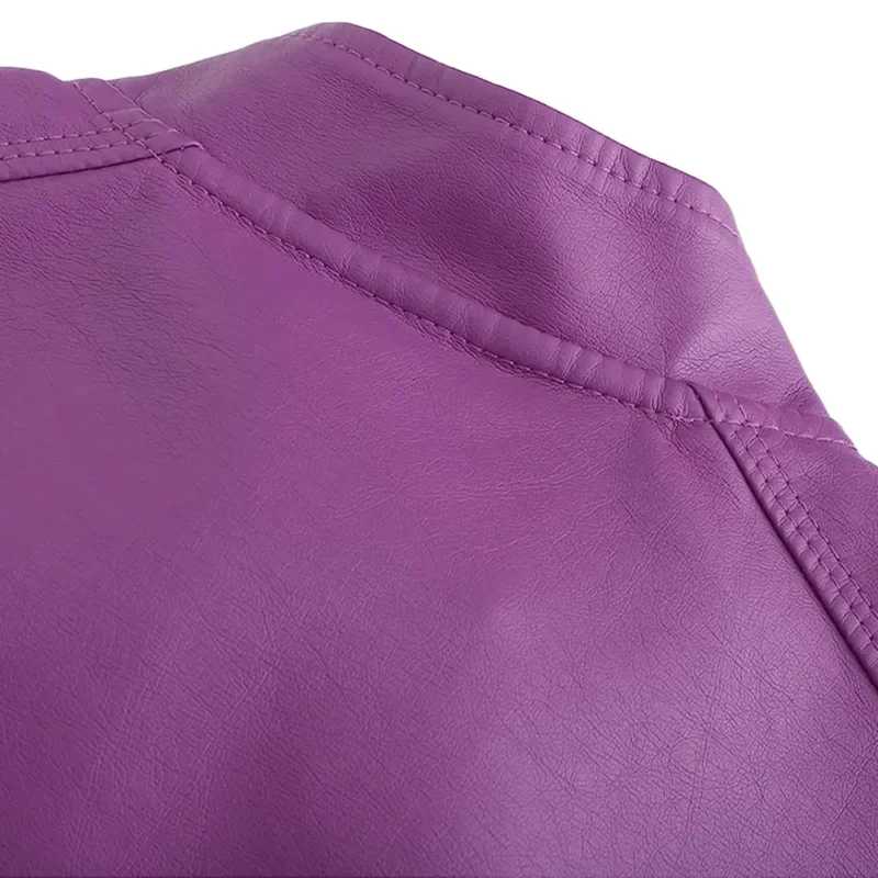 womens short fitted purple jacket