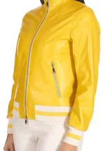 womens yellow bomber jacket