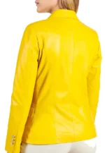 yellow double breasted blazer