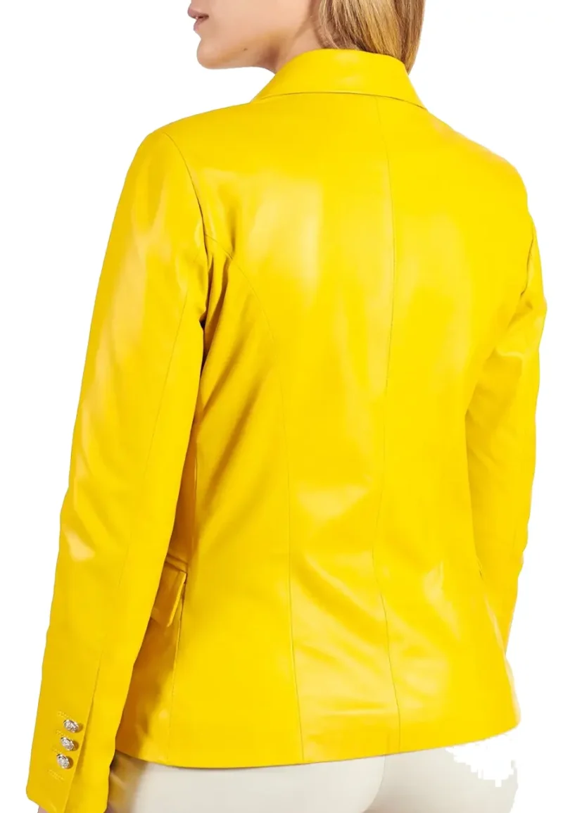 yellow double breasted blazer