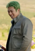 mackenyu grey leather jacket