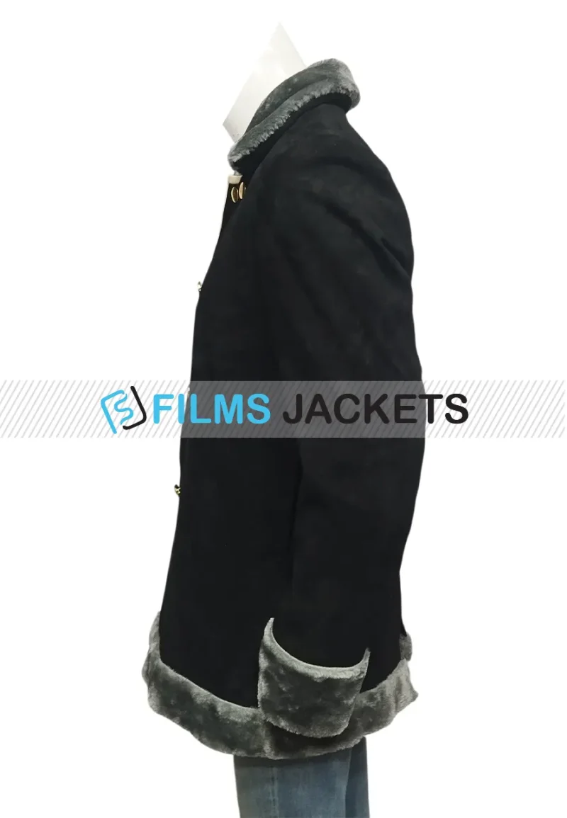 one piece s02 black suede coat