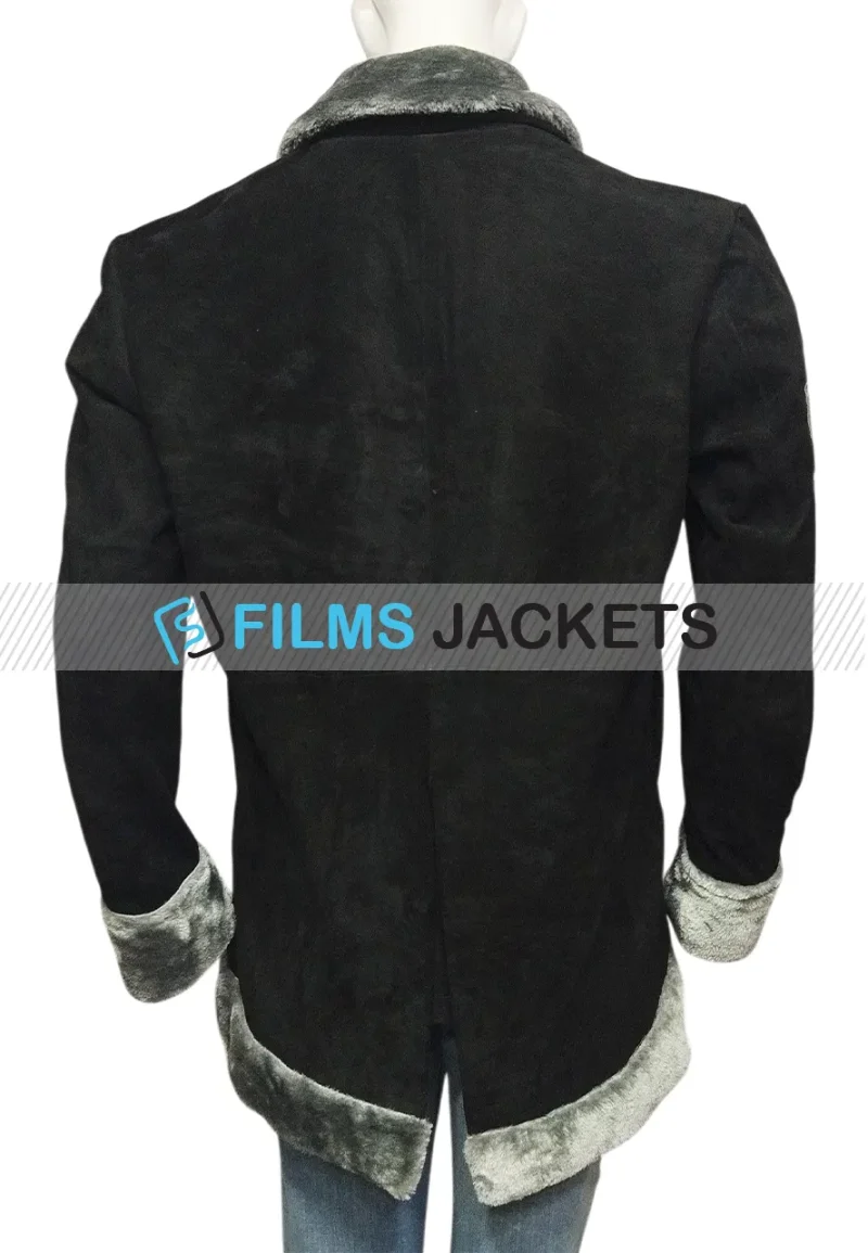 one piece s02 black wool coat