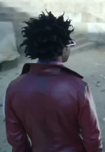 one piece s02 maroon leather coat