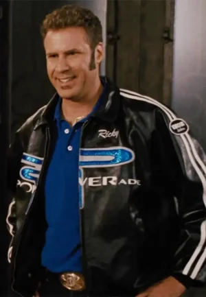 ricky bobby black leather jacket
