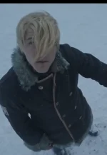 sanji black suede shearling coat