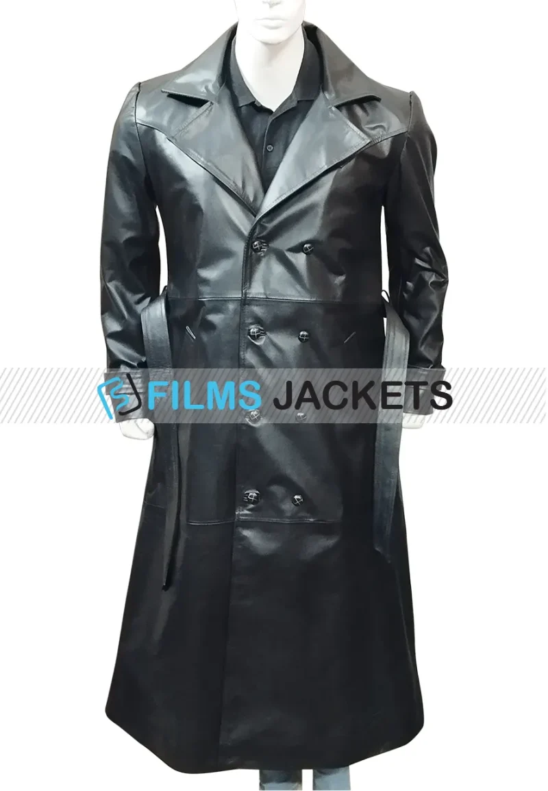 spike trench leather coat