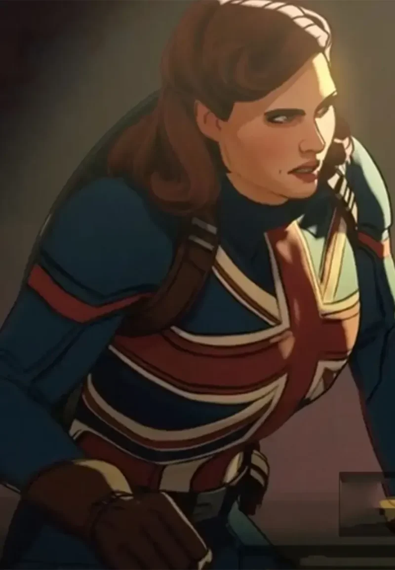 uk flag blue leather jacket