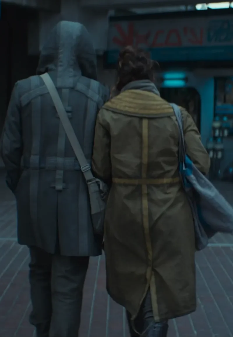 adria arjona brown coat