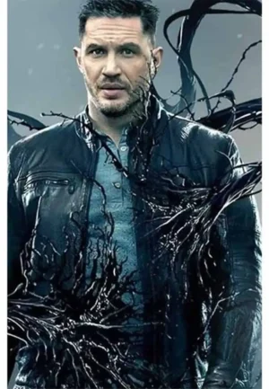 black leather biker jacket