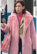 carrie preston fur pink coat