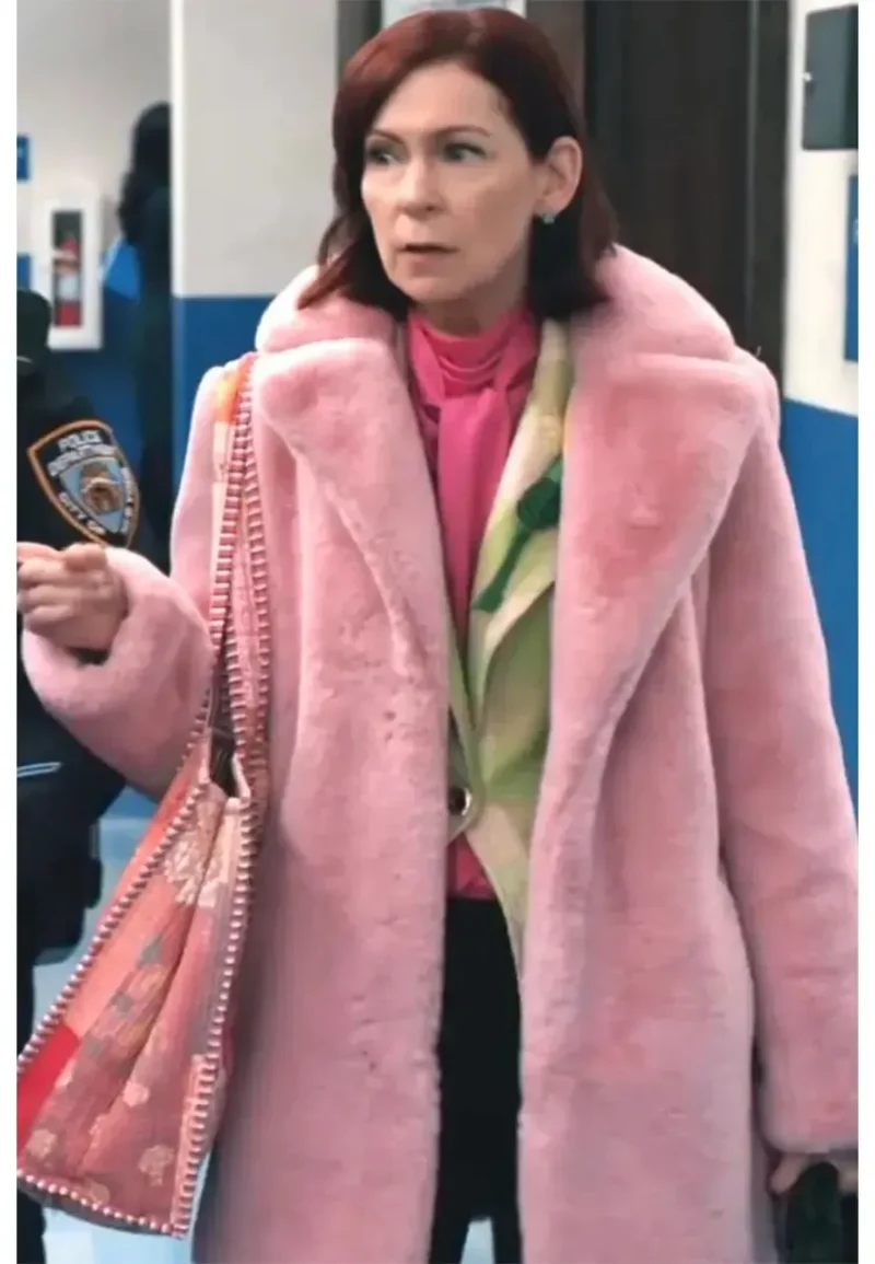 carrie preston fur pink coat