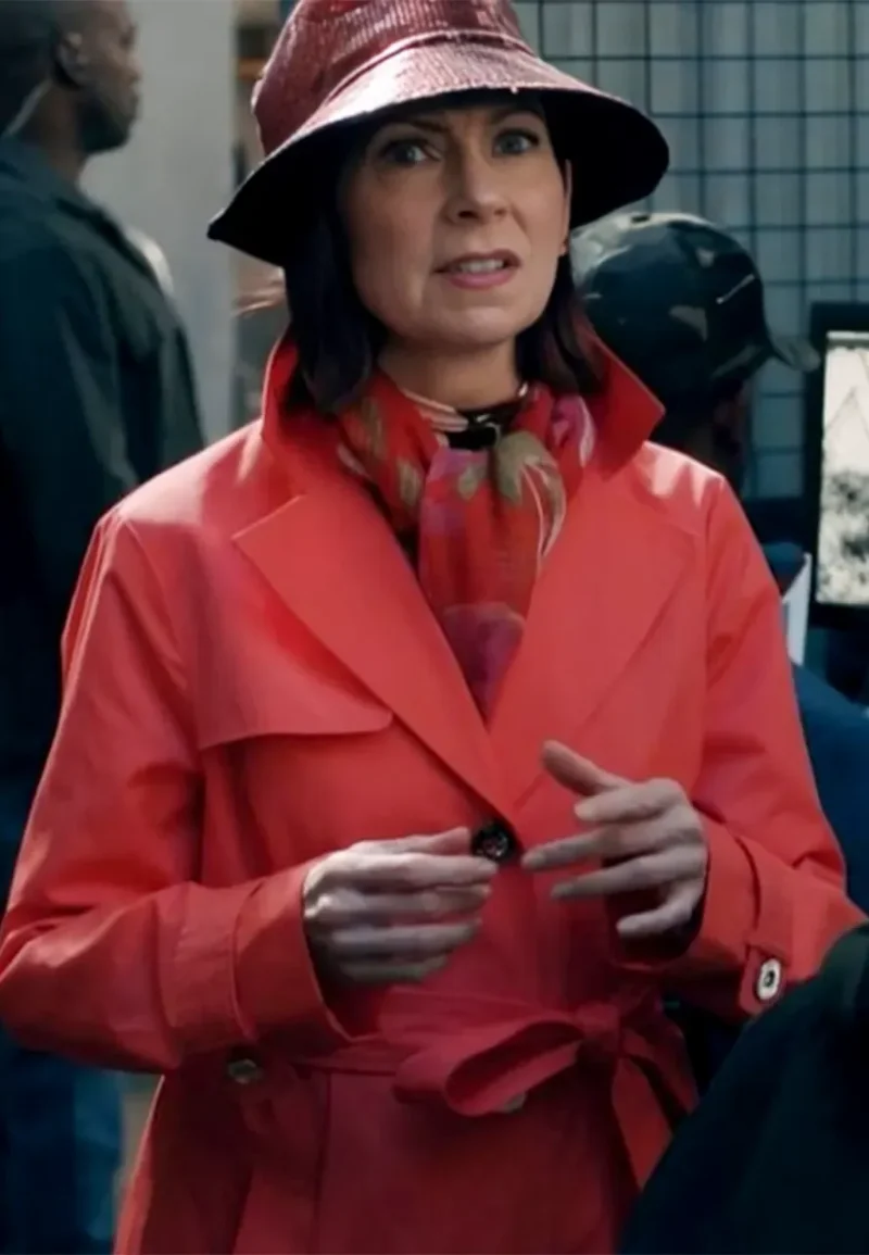 carrie preston red cotton coat