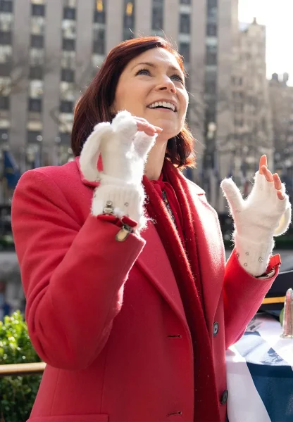 carrie preston red wool coat