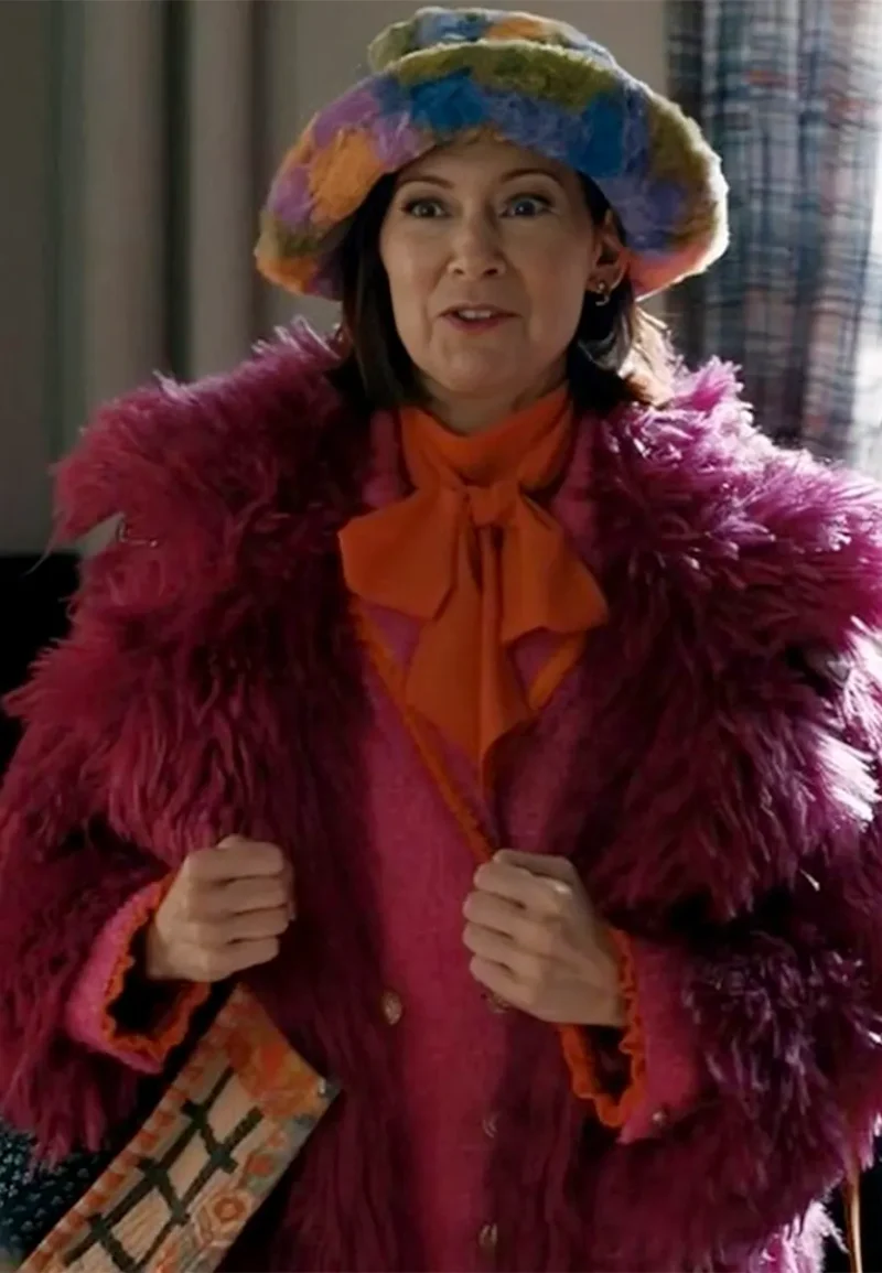 elsbeth tascioni magenta pink fur coat
