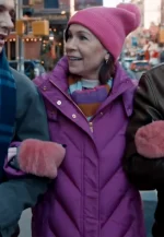 elsbeth tascioni purple puffer coat