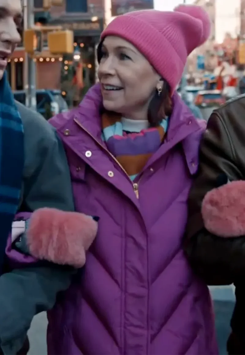 elsbeth tascioni purple puffer coat
