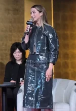 emily rudd black cropped jacket