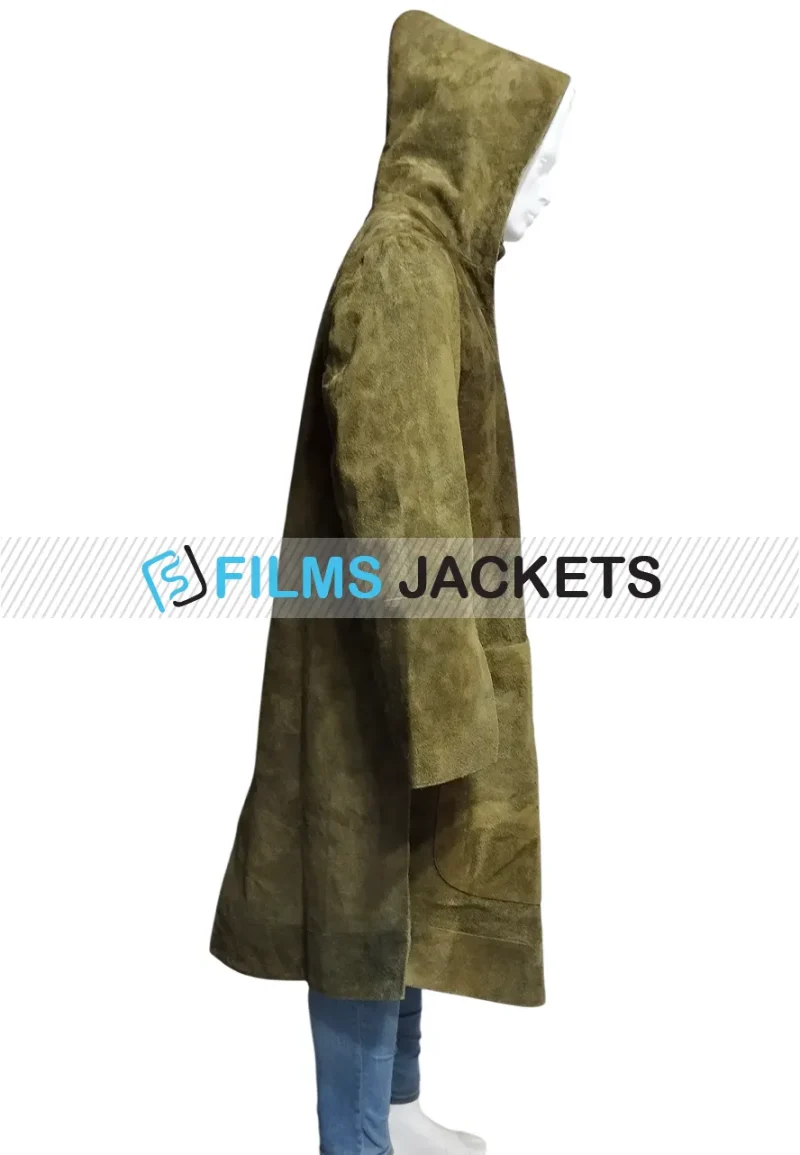 green suede leather coat