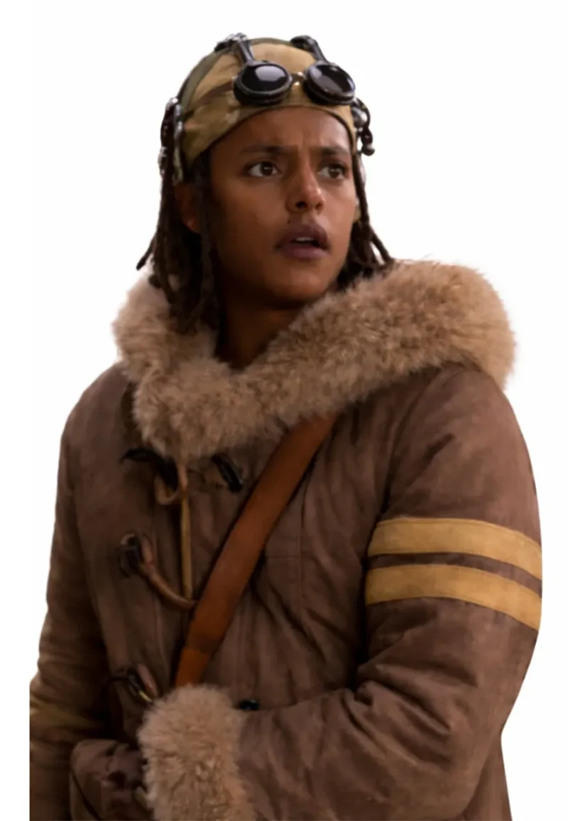 leather coat with shearling