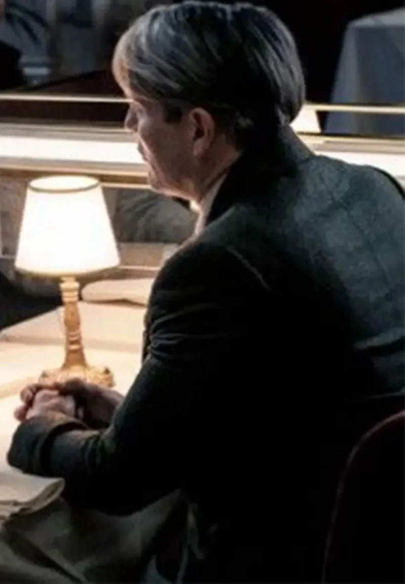 mads mikkelsen black wool blazer