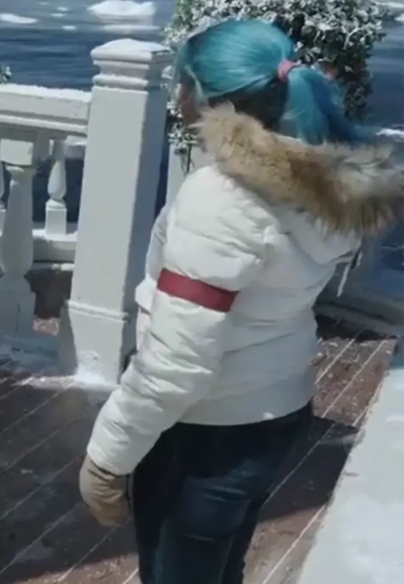 miss wednesday white puffer jacket