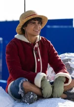 monkey d luffy one red shearling coat