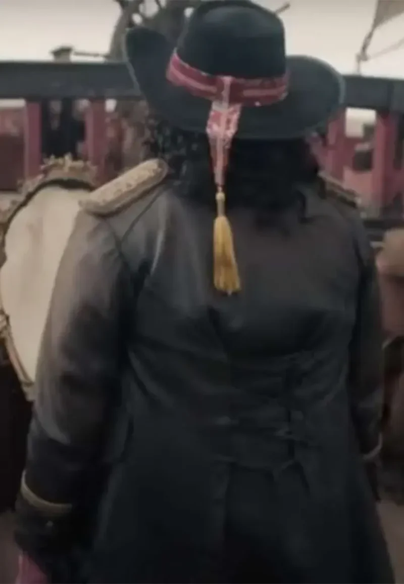 one piece brown leather coat