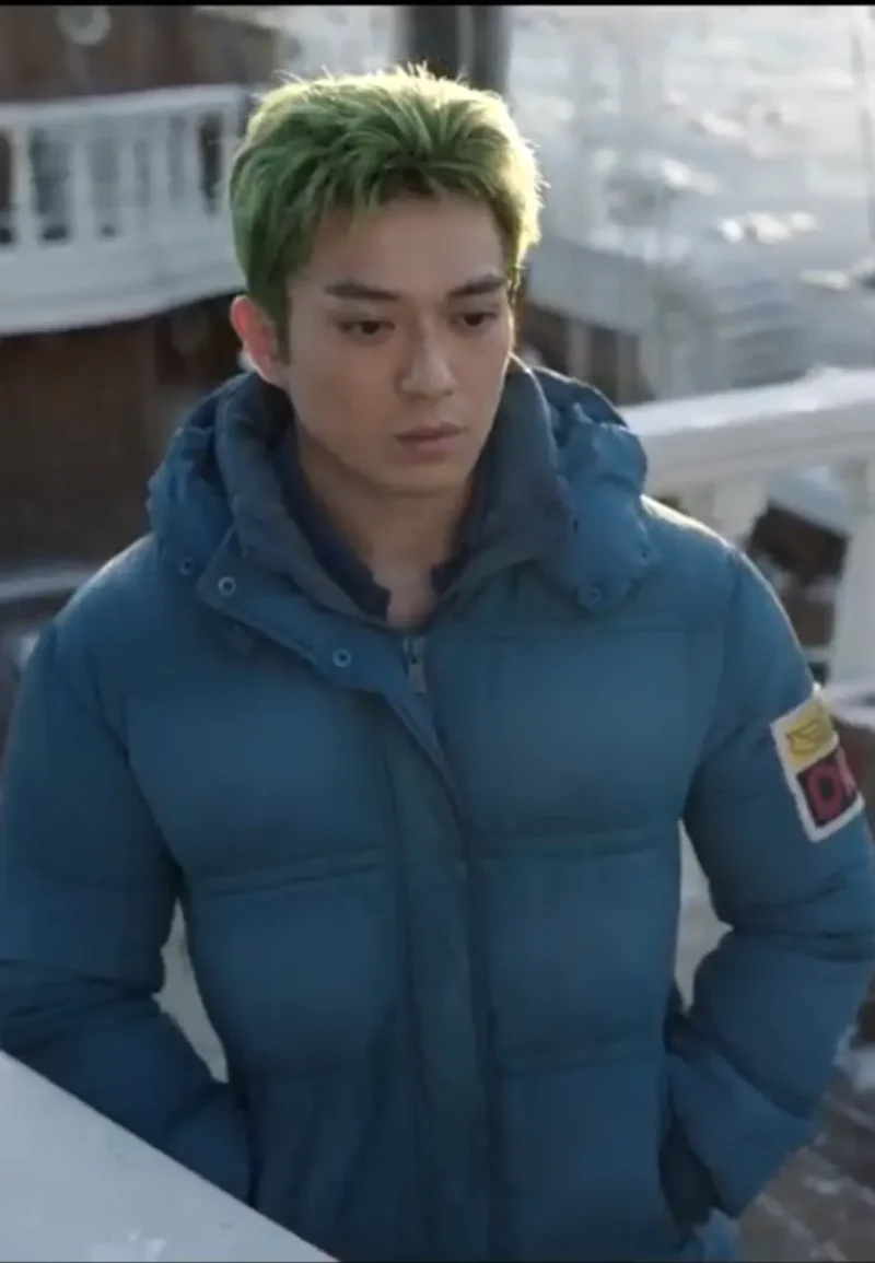 one piece s02 blue puffer coat