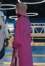 pink trench coat