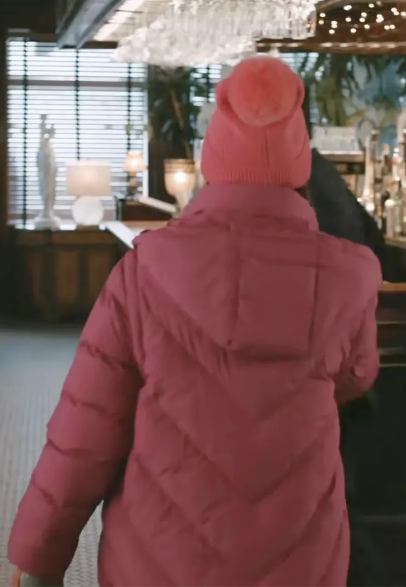 purple puffer coat