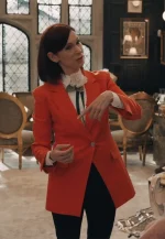 red suiting blazer