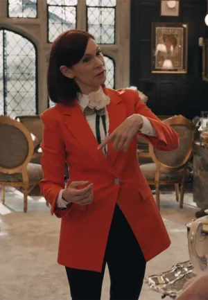 red suiting blazer