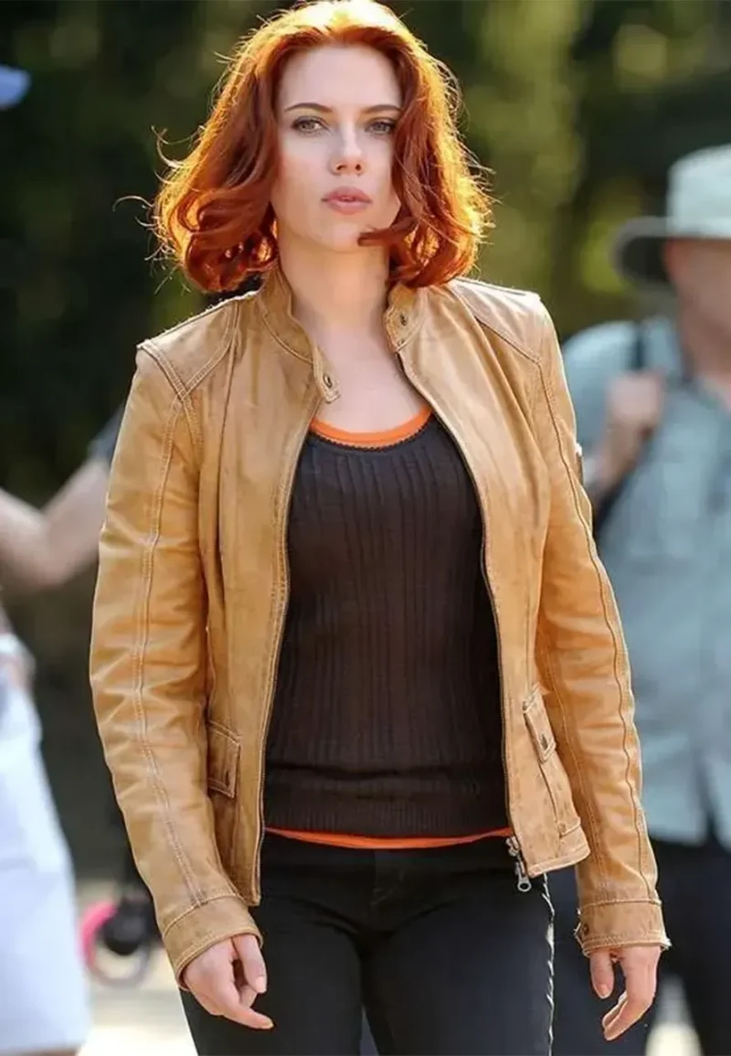 scarlett johansson brown jacket