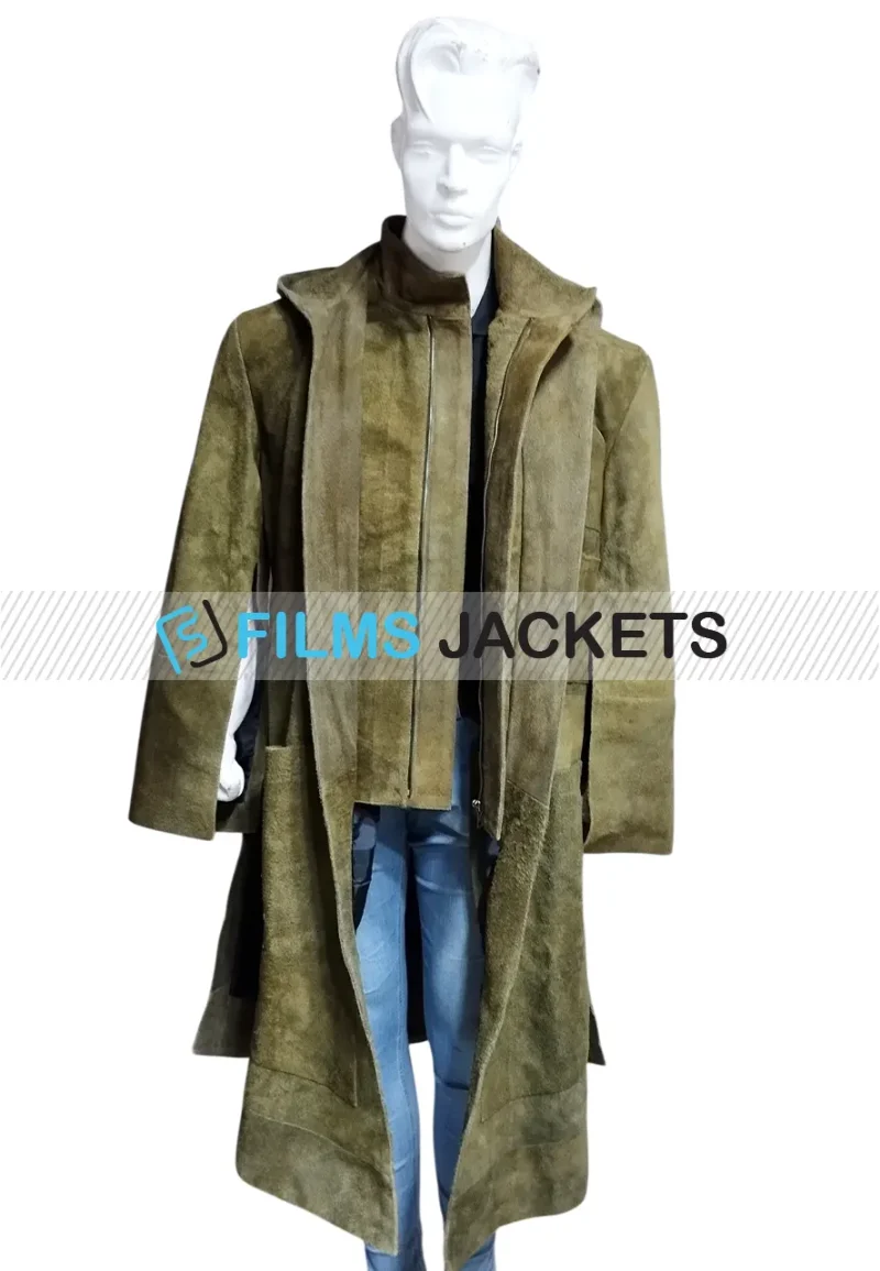 stellan skarsgard green trench coat
