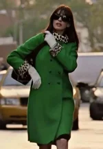andy sachs green wool coat