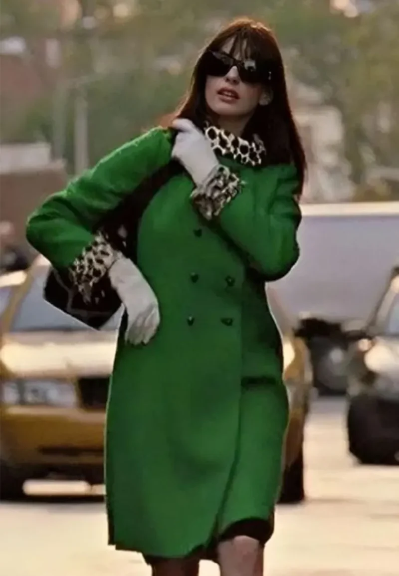 andy sachs green wool coat