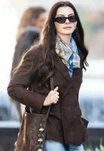 anne hathaway suede blazer