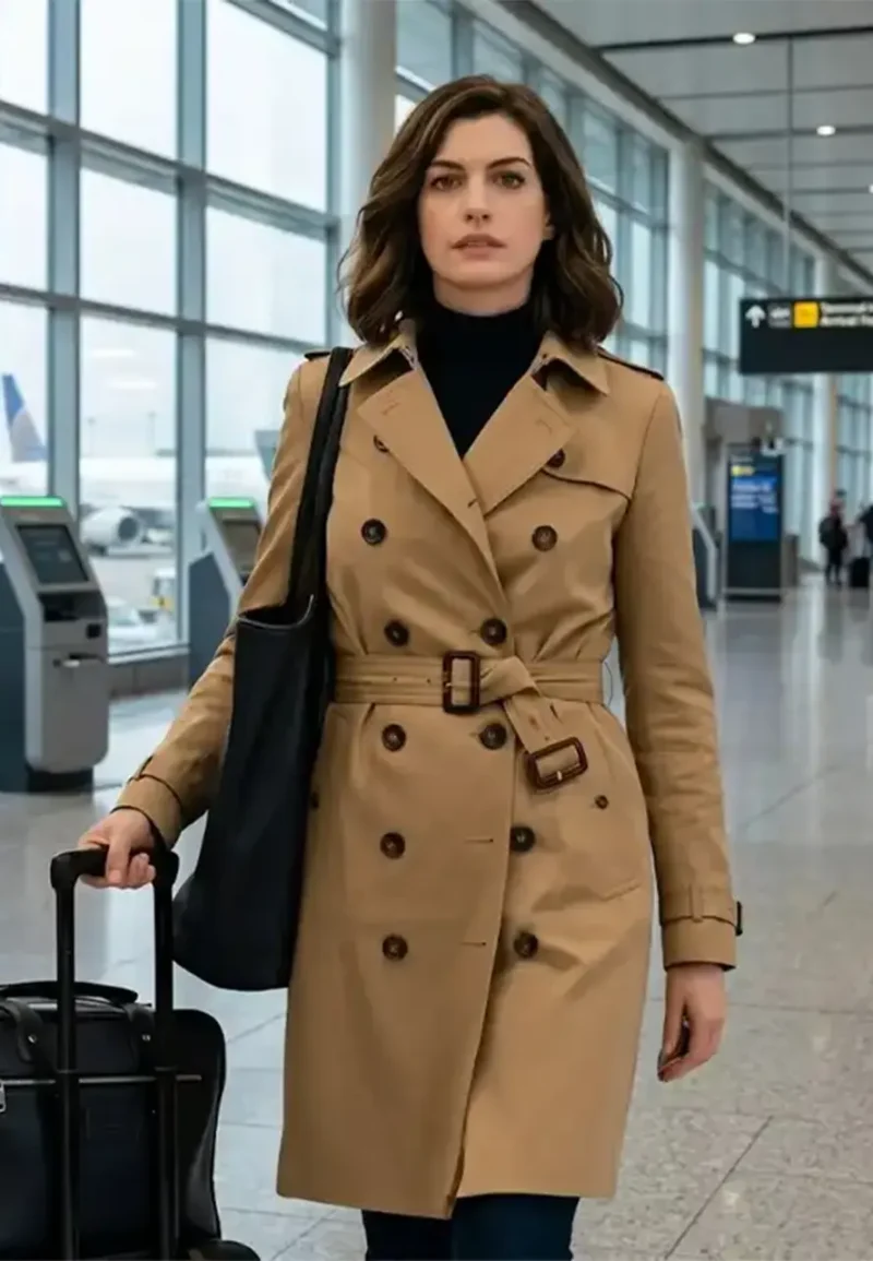 anne hathaway trench coat