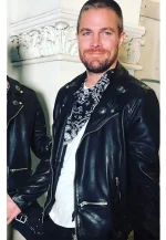 arrow oliver elseworlds black leather jacket