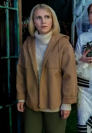 brown hooded jacket