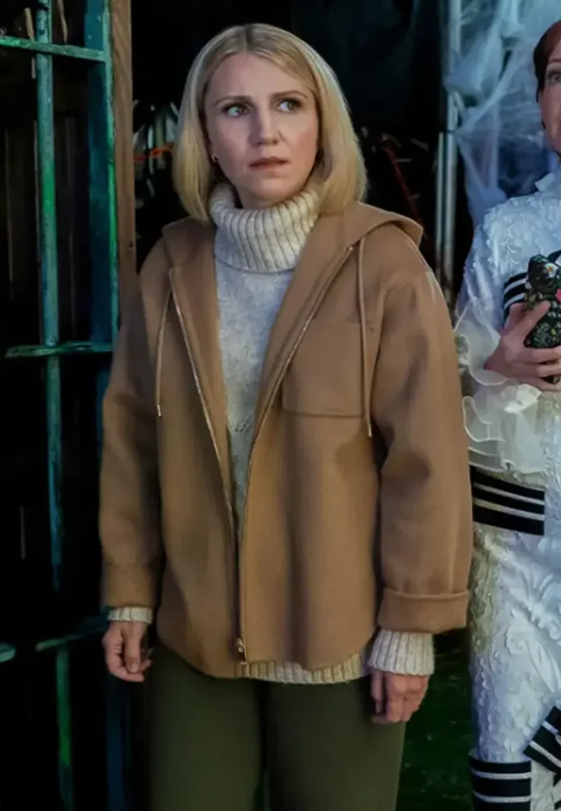 brown hooded jacket